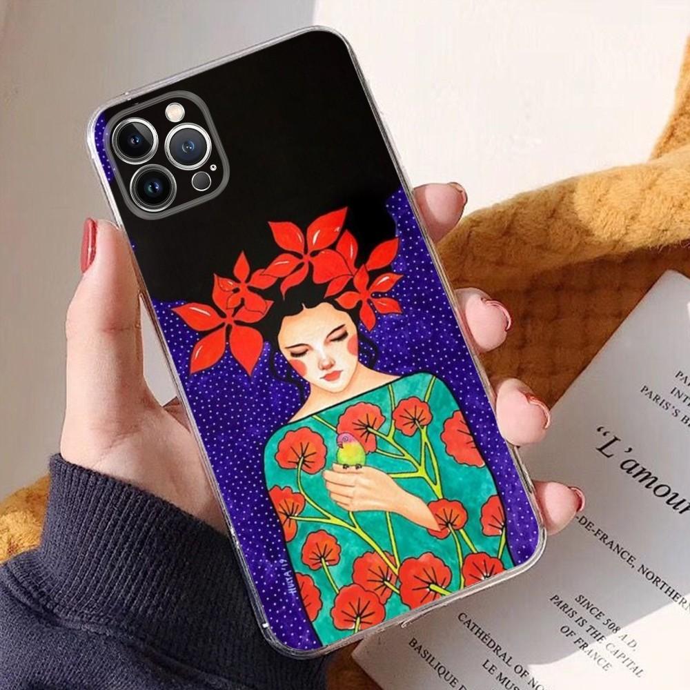

Чехол для телефона Peaceful Oil Painting Woman для iPhone 15 11 12 13 14 Mini Pro Max XR X XS TPU Clear Case для 8 7 6 Plus SE 2020 iPhone XS