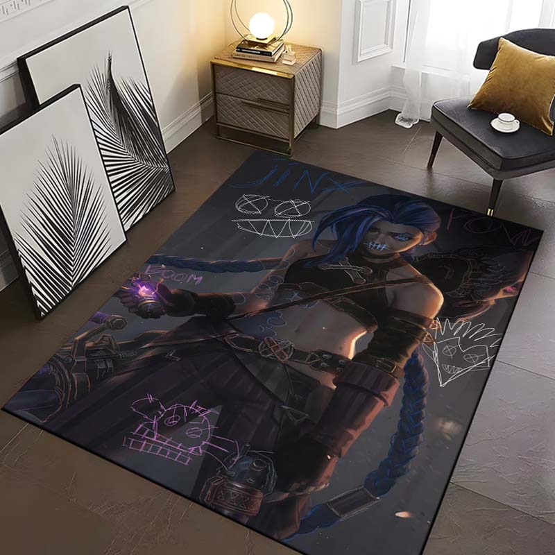 15 Size Game Lol Jinx-x Pattern Rug Carpet for Living Room Bathroom Mat Creative Doormat Carpet for Bedroom Home Decor