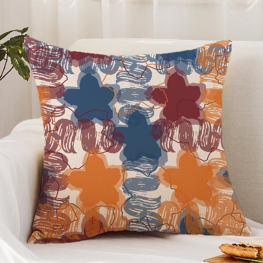 

Colorful Patchwork Pattern Cushion Cover Premium Comfort Reversible Pillow Cover - Dual - Use Design for Home & Car 12x12Inch