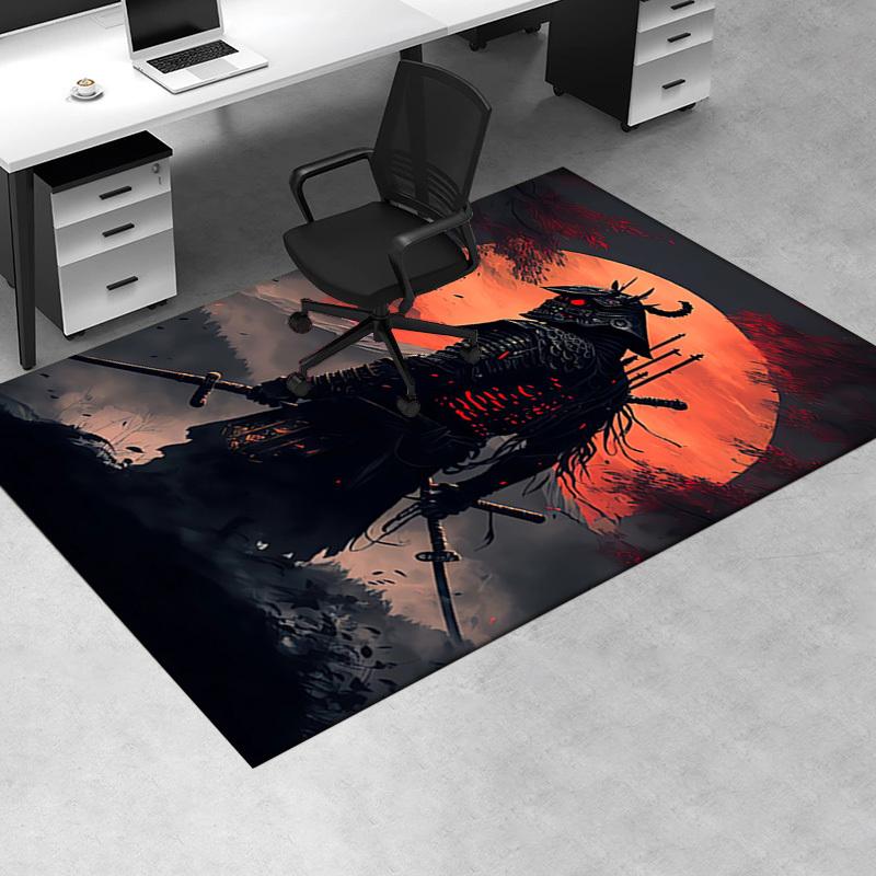 Office Carpet-Samurai Warrior Design with Red Eyes-Perfect for Sofa Protection Under Chairsa016