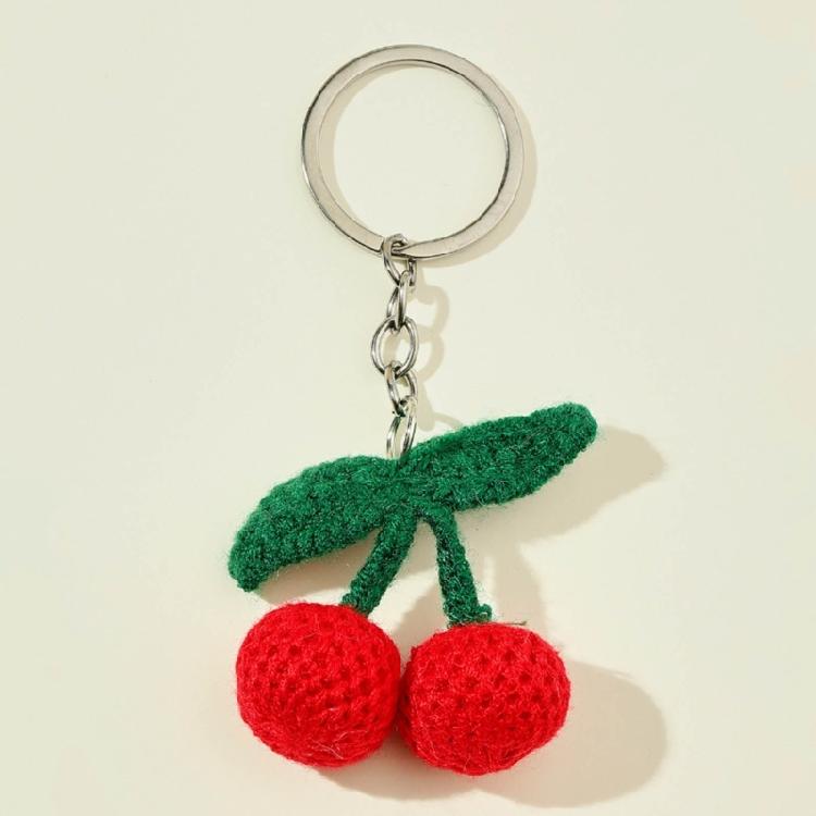 Cute Cherry Keychain Heart Keyring for Clothing Bag Jewelry Gift Backpack Charm