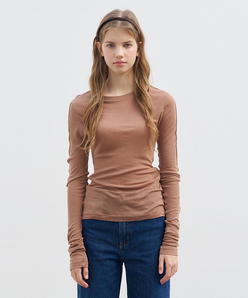 VEM.VER Tencel Line T-Shirt_Brown