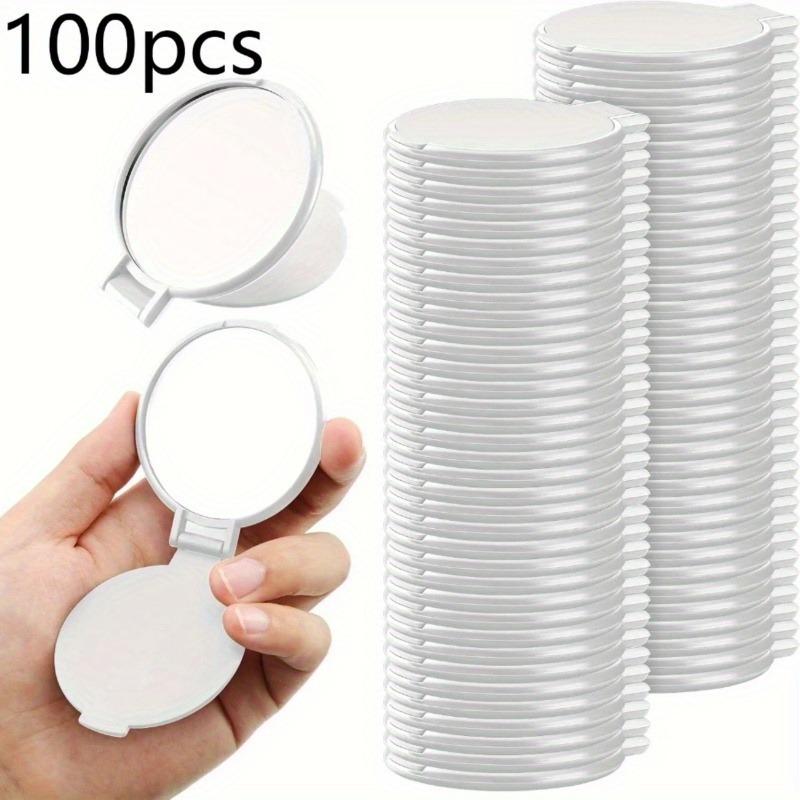 

100pcs Mini Folding Makeup Mirror Set Portable Circular Pocket Mirror 7x6.2cm Daily Travel Makeup Mirror Use in Outdoor Bedrooms