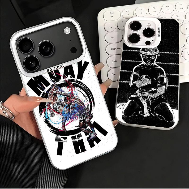 Muay Thai Fight Boxing Shockproof Phone Case for iPhone 17 Air 16 16E 15 Pro Max 14 Plus 13 Mini 12 Back Cover Anti Fall Fundas