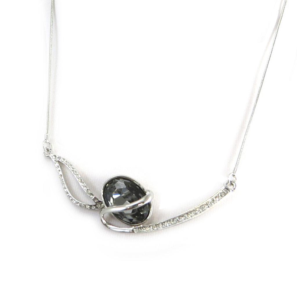 Les Trésors De Lily [N3084] - Gray 'Sissi' Designer Necklace