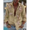 Stylish Floral Embroidered Long-sleeve Shirt, Versatile.
