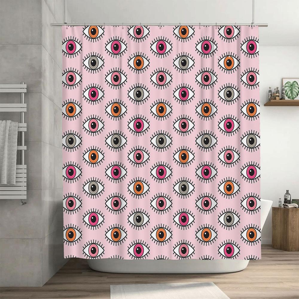 Eye Pattern Shower Curtain Aesthetic Room Decor Gothic Horror Halloween Backdrop Washable Bathroom Curtains Vintage Dark Academi