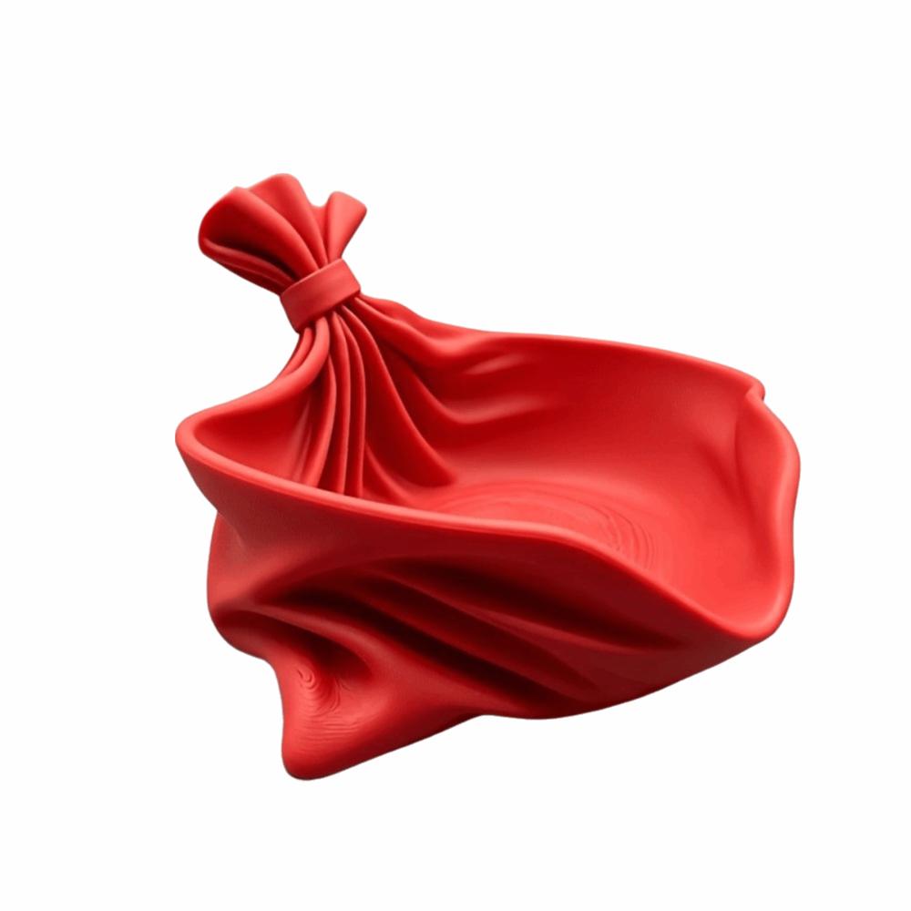 Solid-colored Gift Bag Shape Tray Lightweight 3D Printed Tray  Festive