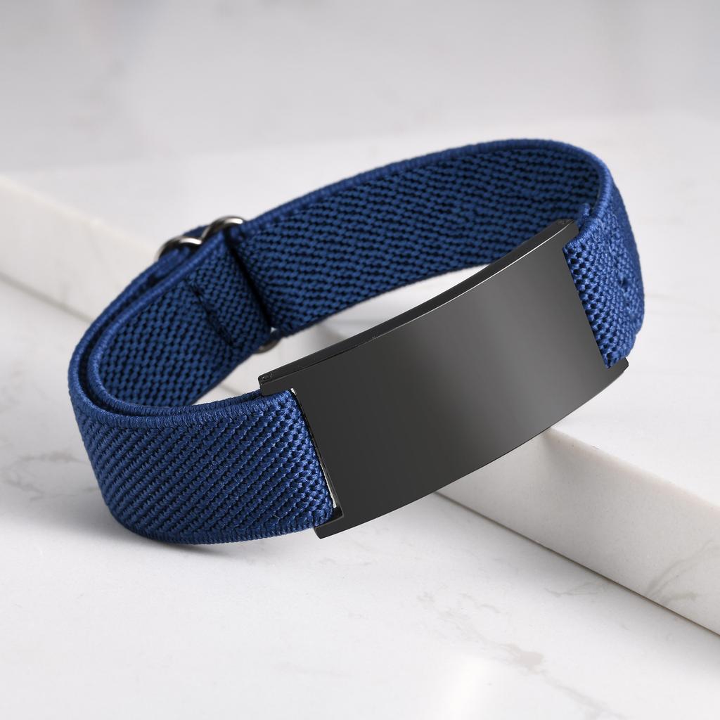 Customized Elastic Strap Bracelet for Girl Boys Teenagers,Engrave Words Name Number Stainless Steel Bracelet,Multiple Color