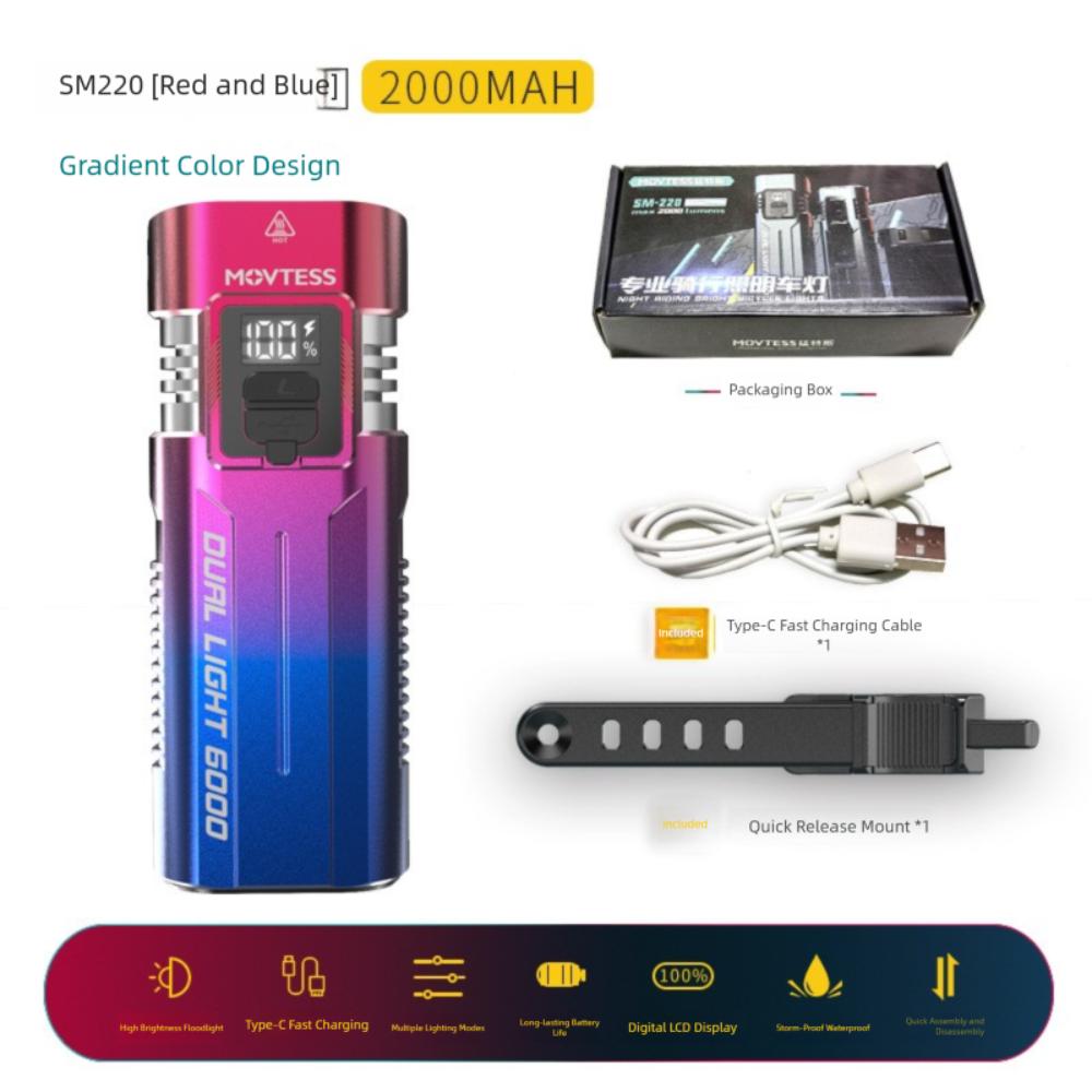 New Rechargeable LED Bike Light Waterproof Easy To Install Bike Flashlight Bicycle Light Outdoor