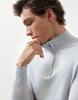 IKALOOK Merino Wool Zip-Up Turtleneck Knit Tee Bnit101