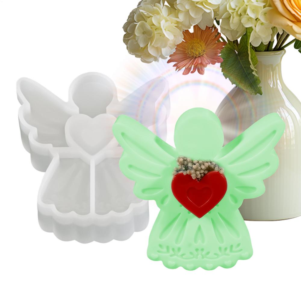 Resin Molds Silicone Heart Angel Reusable Non-Stick Angle Silicone Molds For Crafts For Soap Candle Making Wax Plaster Home