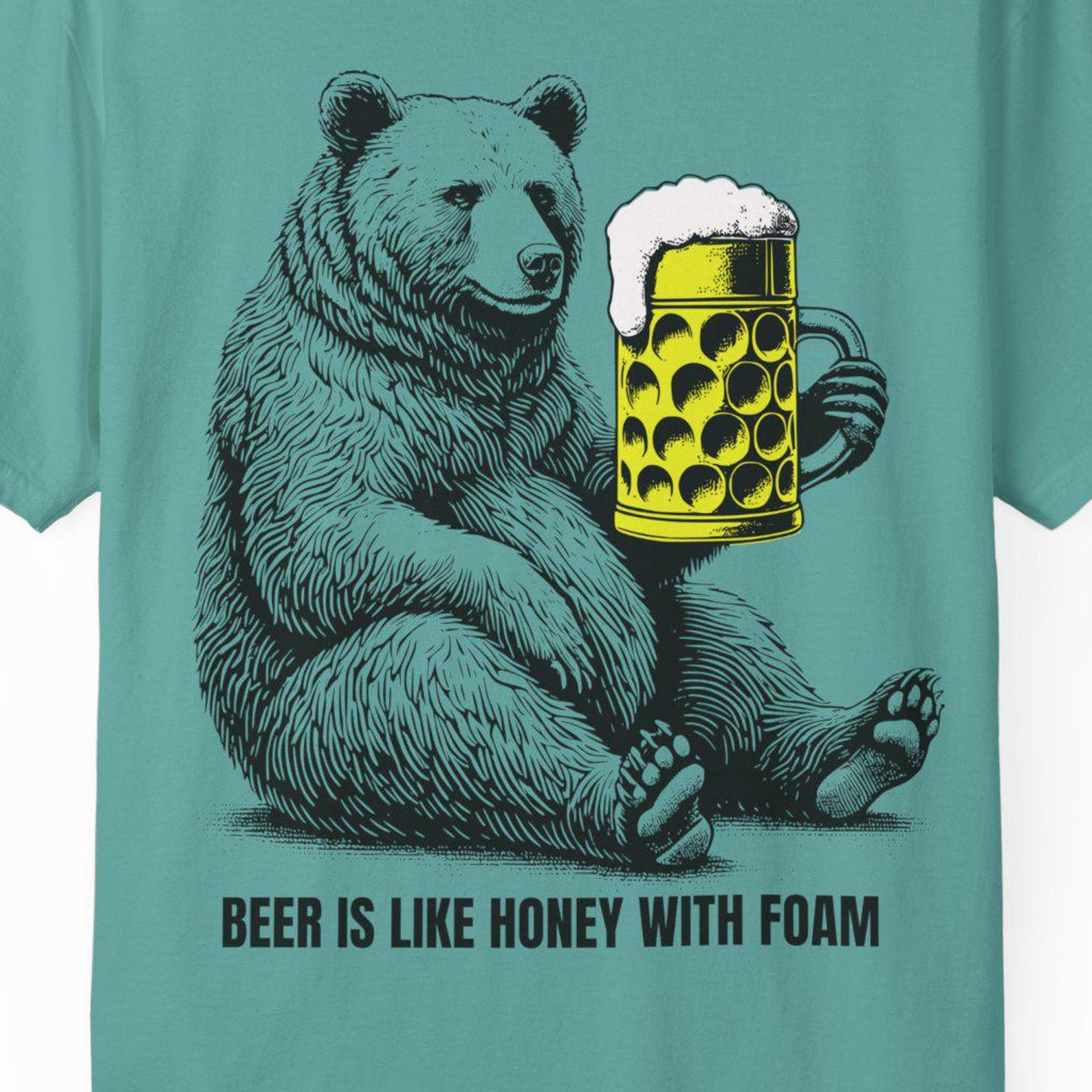 Vintage Bear Beer T-Shirt: Funny Animal Lover Gift XL