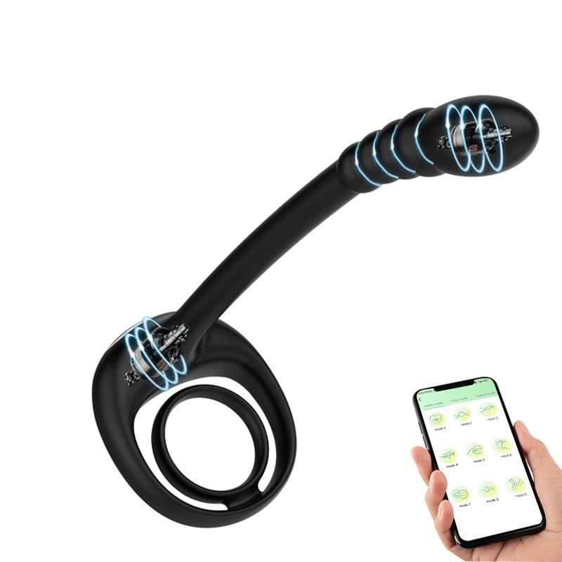 Cockring Prostata Vibrator Sexspielzeug für Männer APP Drahtlos 10 Modi Hodenmassage Anal Butt Plug Penisring Männlicher Masturbator 18