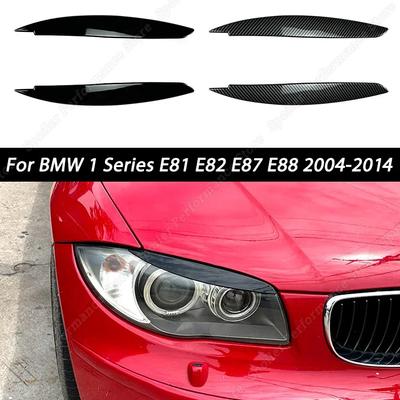 Glanzend Zwart Auto Voor Koplamp Wenkbrauwen Ooglid Covers Body Kits Sticker Trim voor BMW 1 Serie E81 E82 E87 E88 2004-2014 Tuning