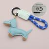 Mini Dachshund Cowhide Keychain: High-Quality Anti-Lost Lanyard with Cute Doll Pendant