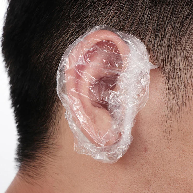 100/300/500Pcs Disposable Waterproof Ear Cover Transparent Bath Shower Hair Salon Earmuffs Coloring Protector Caps High Quality