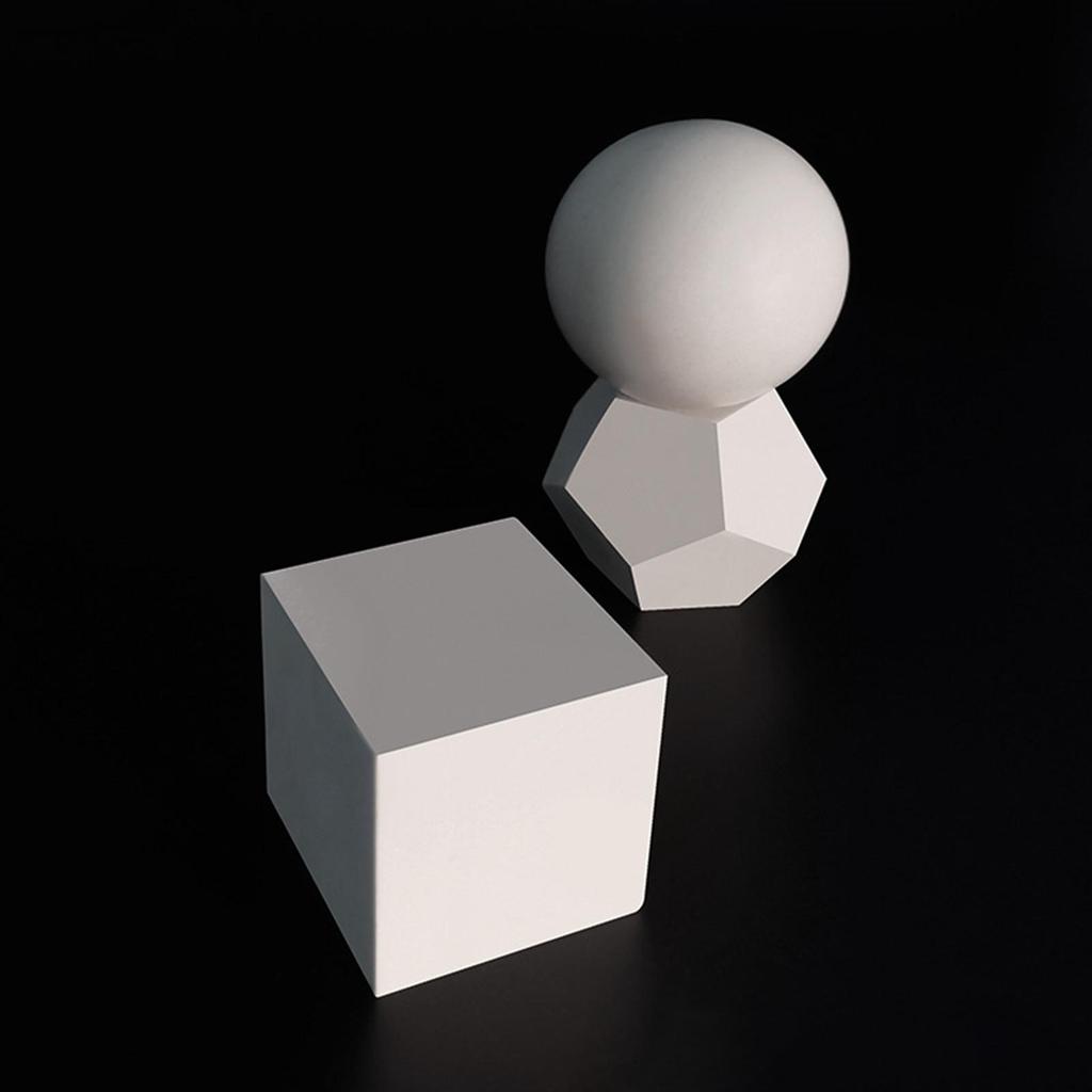 10 Pieces Mini Resin 3D Geometry Sketch Sculpture Figurines, for Ornaments Basic Learning Tools