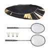 Badminton Racket Carbon Aluminum One Piece Lightweight Sturdy Badminton Racquet Set with Ball for Training for Men Women