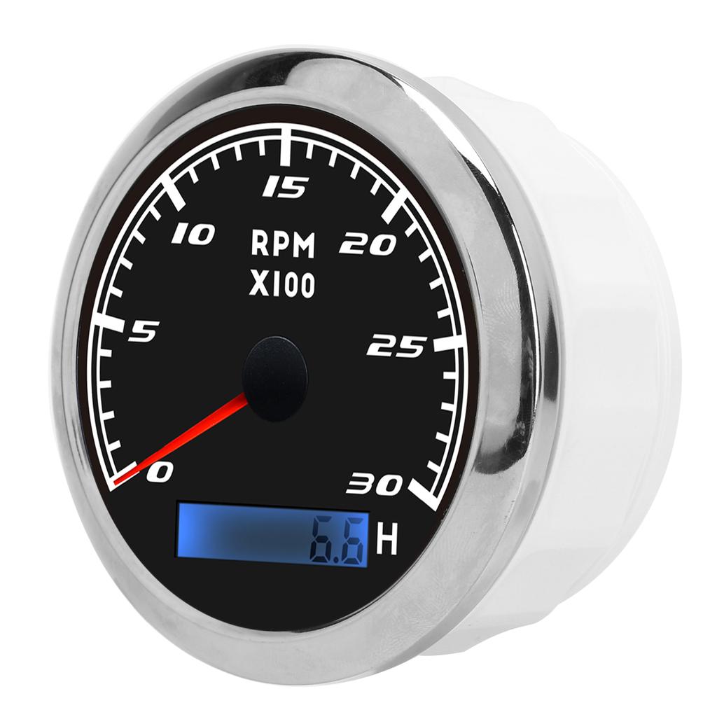 85mm Pointer Tachometer RPM Tacho Gauge IP67 Stainless Steel Universal for Car Boat Marine