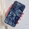 Jeans Cowboy Denim printed Phone Case For Samsung S24,21,22,23,30,Ultra,20,Plus,Note,10,9,Black soft silicone case