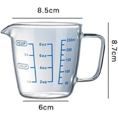 250ml 500ml Heat-resisting Glass Measuring Cup Milk Scale Microwave Measure Jug (250ml)