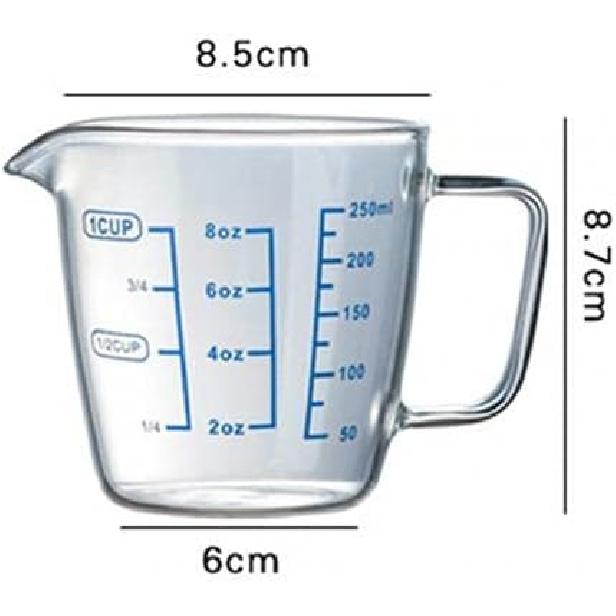 250ml 500ml Heat-resisting Glass Measuring Cup Milk Scale Microwave Measure Jug (250ml)