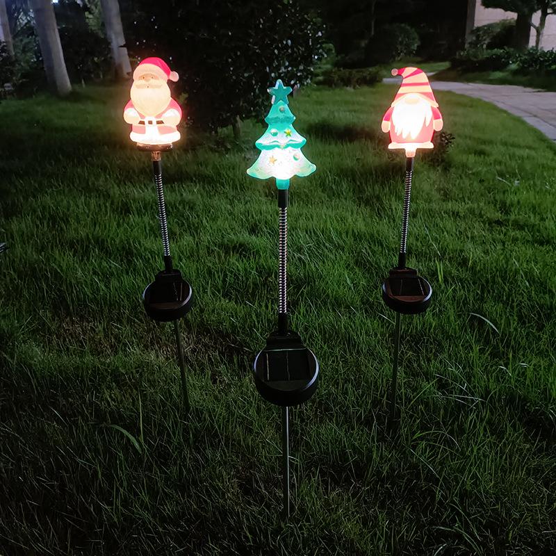 Solar Swinging Gnome Santa Ground Light for Christmas Decorations