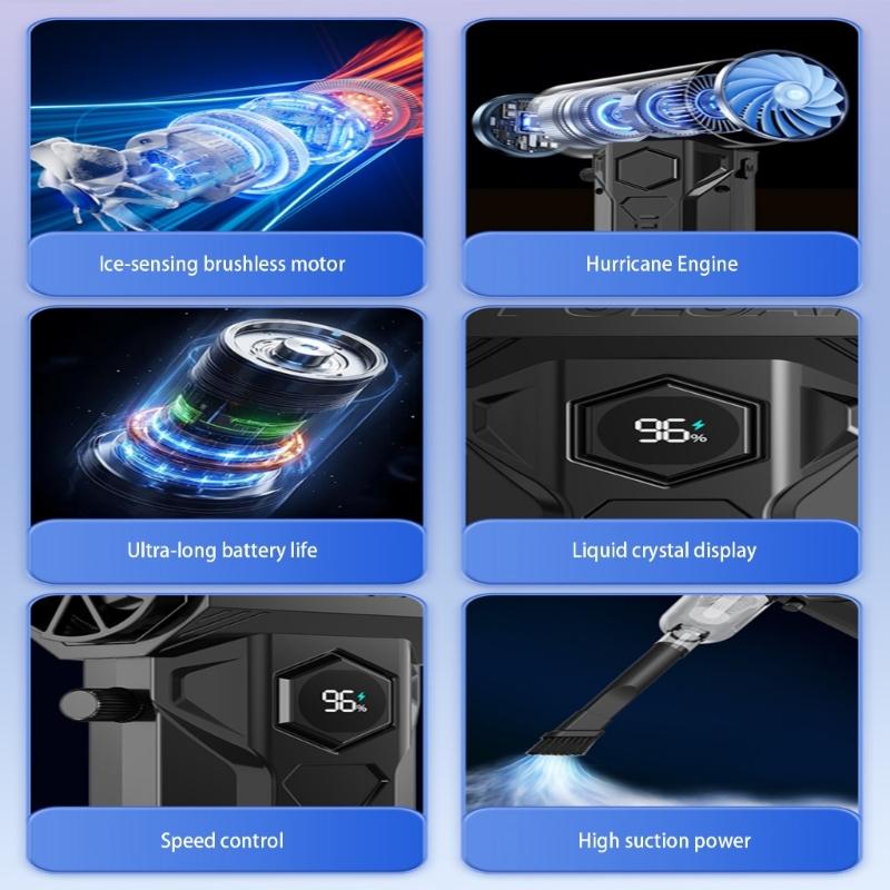 Small USB Powered Boosts Blower 580000 RPM High Speed Air Dusters Ergonomic Grip For Electronics Car Cleaning Use