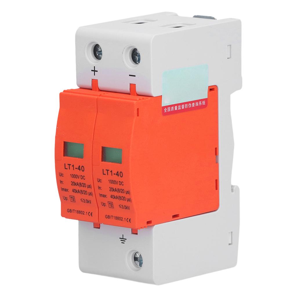Voltage Surge Arrester Device 2P Protective DC Photovoltaic Protector 20‑40KA 1000V LT1‑40