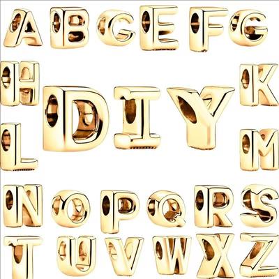 A-Z Alfabet Bedel Kralen 925 Zilveren Armband DIY Sieraden Maken voor Vrouwen Meisje Mode Cadeau Verjaardag Kerst