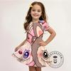 Vară L-LABUBU-A Rochie 3D Fete Imprimeu Desen Animat Drăguț Haine de Petrecere Material Ușor La Modă Accesibilă Vânzare Fierbinte
