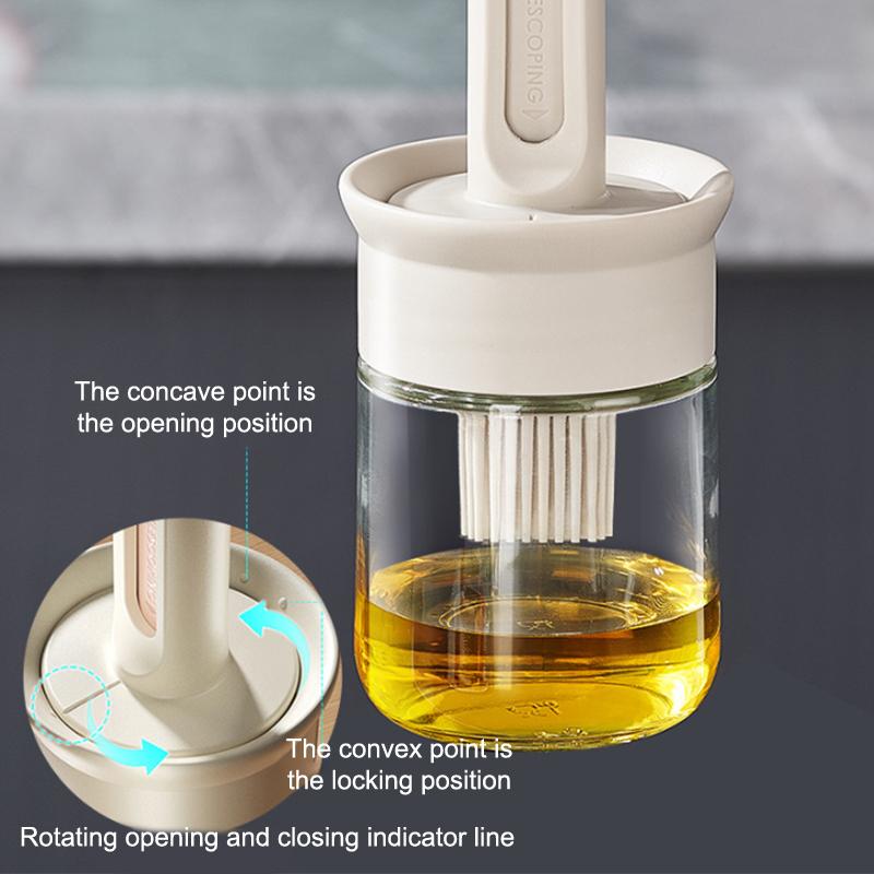 Telescopic Oil Brush Integrated Bottle Adjustable Length High Temperature Resistant Household Kitchen Barbecue Baking Tool