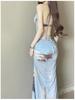 2024 Women's Three-Piece Bikini Set with Long Skirt - Sexy Gathered Swimwear for Seaside Vacations
