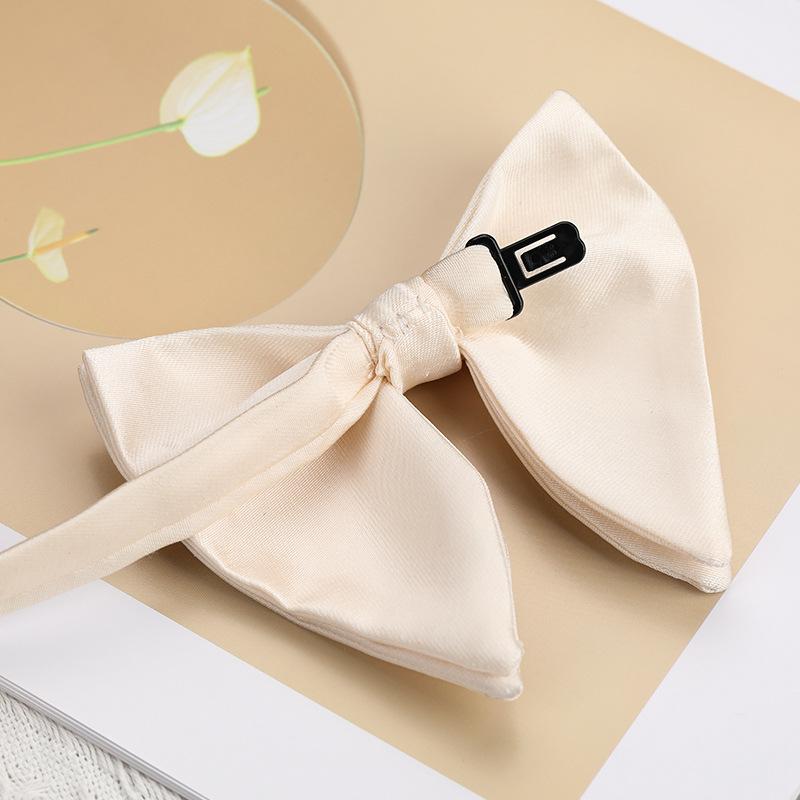 New Yarn-Dyed Polyester Beige Horn Bow Tie Unisex Business Casual Versatile Crisp And Stylish