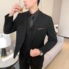 Groom's Slim Fit Dark Gray Wedding Suit Set for Best Man