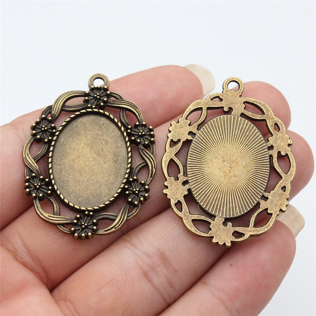 Accessories Parts Fit 18x25mm Oval Glass Cabochon Base Tray Bezel Wedding Jewelry Findings QA039