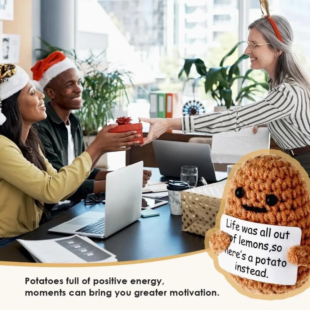 Cucumber Gift Potato Handmade Home Crochet Decoration Funny Knitting Handmade Knitted Positive and Inspirational Potato Pendant