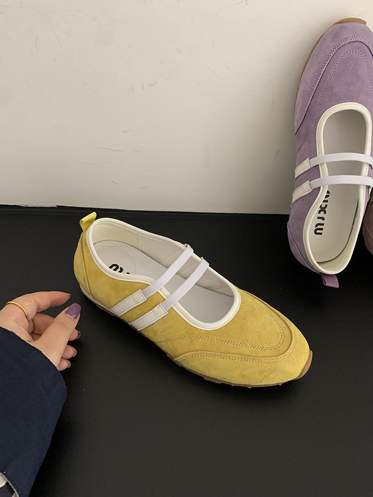 Ballet Style Shallow Mouth Mary Jane Single Shoes Women's 2025 New Retro Versatile One-pedal Flat Casual Forrest Gump Shoes