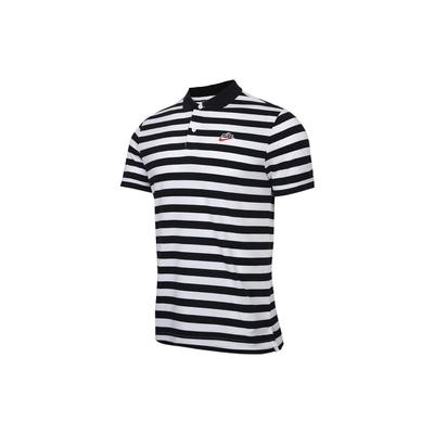 Polo à Manches Courtes à Rayures Contrastées Homme Hauts Noir CT5604-010