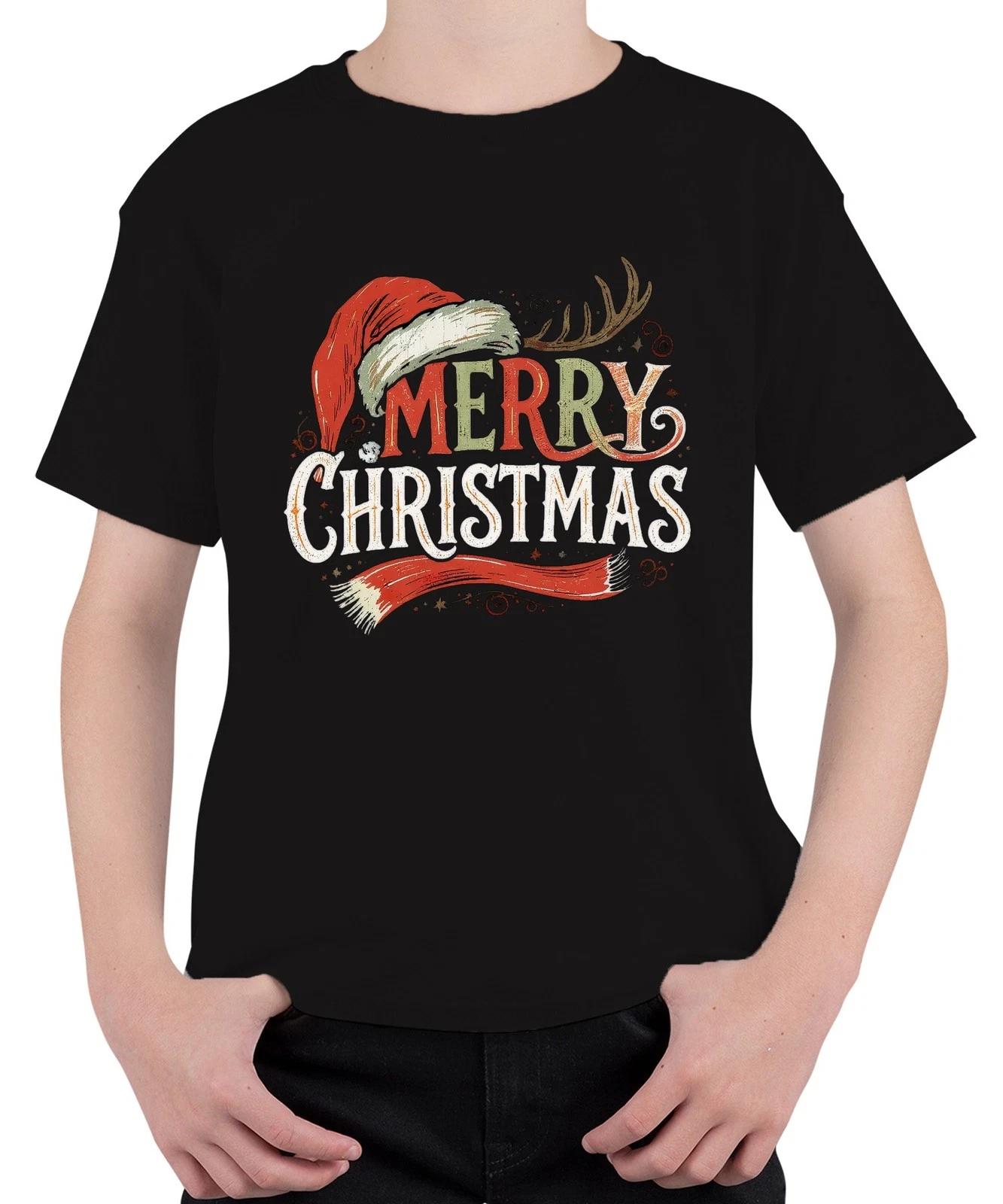 MERRY CHRISTMAS Weihnachtsmütze Rentier Vintage Retro Weihnachten Unisex Kinder XS