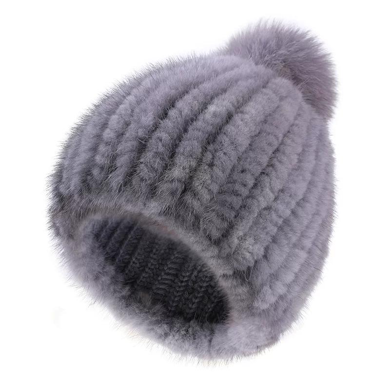 Mink Hair Hat Women's Autumn and Winter Foreign Style Fashionable Versatile Ear Protection Warm Hat Winter Real Hair Women's Fur Mink Hat