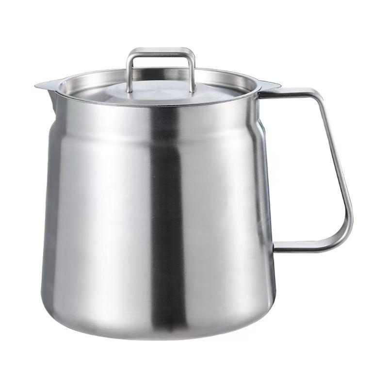 Portable Large Capacity Oil Strainer Pot Stainless Steel Cooking Oil Container with Basket for Kitchen and Outdoor Use