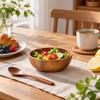 Wooden Salad Bowl Smooth Rice Noodle Bowl Anti slip Bottom Creative  Tableware  Daily Use