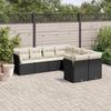 VidaXL Garden Lounge Set 8 Pcs with Cushions Black Braided Resin 3218586