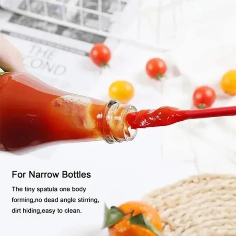 3Pcs/set Mini Silicone Spatula Spoon Makeup Spatula Thin Spatula Set for Kitchen Bottles Jam Cream Sauce Rubber Spatula