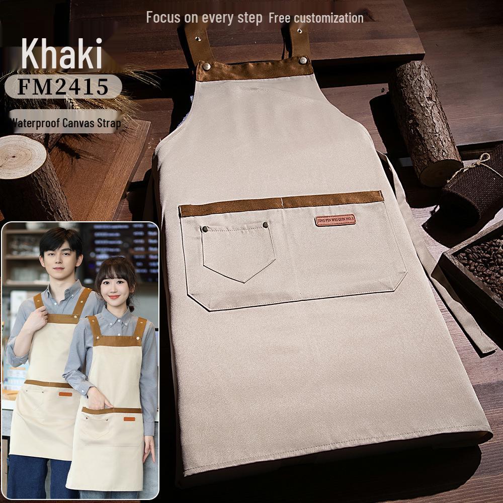 Two-Tone Waterproof Oil-Proof Apron with Logo for Catering, Supermarket Gifts, and Hot Pot Restaurant Use