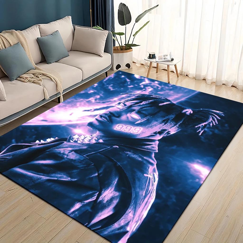 HD Juice WRLD 999 3D Legend Rapper Star Rug Carpet for Living Room Bedroom Home Decor,kids Play Non-slip for Sofa Doormat