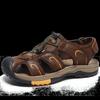 2025 Foreign Trade Large Size Men's Shoes Casual Fashion Breathable Velcro Sandals Cowhide Beach Shoes Bag Head Hole Shoes Men