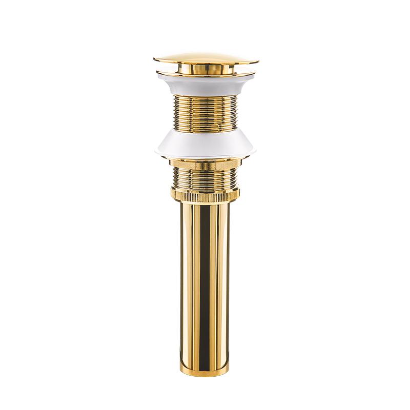 Boweiya Bathroom Sink Drain with No Overflow Vessel Sink Lavatory Vanity Pop up Drain Stopper Polished Chrome Gold Finish (Yellow,Brass) жёлтый